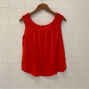 maeve smock top in coral red